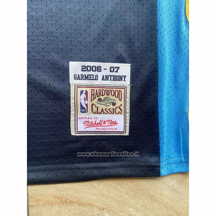 Maglia Denver Nuggets Carmelo Anthony #15 Mitchell & Ness 2006-07 Blu